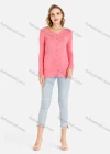 Wholesale Women's Pink V-Neck Rhinestone Striped & Letter Appliques Slim Fit Knit Cardigan - Liuhuamall