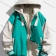 Wholesale Men's Casual Plain Contrast Long Sleeve Pocket Button Down Drawstring Unisex Hooded Baseball Jacket 6896# Green Clothing Wholesale Market Liuhua