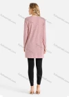 Wholesale Women's Casual Round Neck Eiffel Tower Print Long Rib-Knit Tunic - Liuhuamall
