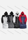 Wholesale Men's Casual Colorblock Drawstring Zipper Hoodie & Zipper Pockets Jogger 2 Piece Set - Liuhuamall