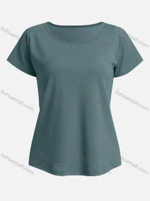 Wholesale Women's Sporty Plain Short Sleeve Moisture Wicking Quick Dry Fitness Yoga Top, LIUHUA CLOTHING WHOLESALE