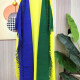 Women's Loose Fit Colorblock Raw Hem Cape Yellow Clothing Wholesale Market -LIUHUA