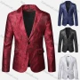 Wholesale Men's Formal Paisley Print Lapel Patch Pocket One Button Evening Suit Jacket preview