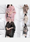 Wholesale Women's Casual Pompom Scarf Hem Knit Pullover Cape - Liuhuamall