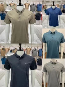 Wholesale Men's Casual Plain Collared Short Sleeve Polo Shirt, LIUHUA CLOTHING WHOLESALE