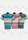 Wholesale Men's Casual Striped Colorblock Patch Pocket Short Sleeve Polo Shirt H102# - Liuhuamall