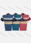 Wholesale Men's Casual Striped Colorblock Short Sleeve Patch Pocket Polo Shirt H108# - Liuhuamall
