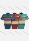 Wholesale Men's Casual Striped Colorblock Short Sleeve Patch Pocket Polo Shirt H111# - Liuhuamall