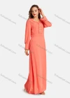 Wholesale Women's Elegant Frill Neck Rhinestone Plain Maxi Dress - Liuhuamall