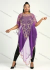 Wholesale Women's Muslim Islamic Glamorous Triangle Hem Arabic Dubai Sequin Mesh Translucent Cover Up Cloak - Liuhuamall