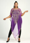 Wholesale Women's Muslim Islamic Glamorous Triangle Hem Arabic Dubai Sequin Mesh Translucent Cover Up Cloak - Liuhuamall