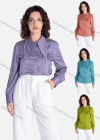 Wholesale Women's Casual Floral Print Lapel Long Sleeve Pearl Decor Button Down Shirt V2841# - Liuhuamall