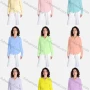 Wholesale Women's Casual Plaid Print Fake Pockets Button Down Curved Hem Long Sleeve Shirt V2849# preview