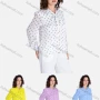 Wholesale Women's Casual Polka Dot Tie Neck Button Down Long Sleeve Shirt V2745# preview