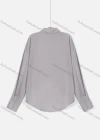 Wholesale Women's Casual Collared Button Down Plain Satin Chiffon Curved Hem Shirt 630# - Liuhuamall