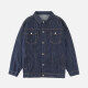 Men's Plus Size Button Open Front Basics Denim Jacket With Flap Pockets Blue Clothing Wholesale Market -LIUHUA