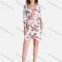 Wholesale Women's Casual Floral Print V Neck Long Sleeve Wrap Hem Short Dress preview