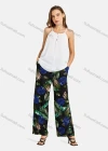 Wholesale Women's Summer Casual Plants Print Wide Leg Pant Without Cami - Liuhuamall
