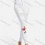 Wholesale Women's Floral Embroidery High Waist Distressed Ripped Details Plain Skinny Pant preview