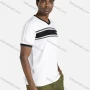 Wholesale Men's V Neck Striped & Letter Print Short Sleeve T Shirt preview