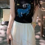 Wholesale Women's Casual Crew Neck Graphic Crop Tank Top 8116# preview