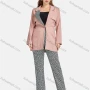 Wholesale Women's Casual Lapel Plain Greek Key Patch Pockets One Button Suit Jacket 2-piece Set preview