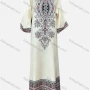 Wholesale Women's Elegant Folk Art Pearl Decor Crew Neck Long Sleeve Abaya Dress preview