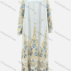 Wholesale Women's Casual Muslim Islamic Folkloric Floral Baroque Notched Neck Long Sleeve Abaya Dress White Wholesale Clothing Market & Suppliers -LIUHUAMALL