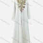 Wholesale Women's Elegant Paisley Folk Art Embroidery Notched Neck Split Long Sleeve Abaya Dress preview