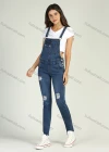 Wholesale Women's Casual Adjustable Strap Ripped Distressed Denim Overalls 3436# - Liuhuamall