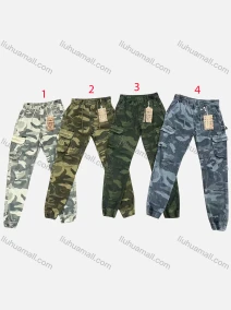 Wholesale Men's Casual Camouflage Elastic Waist Drawstring Multiple Pockets Ankle Length Jogger 9398#, LIUHUA CLOTHING WHOLESALE