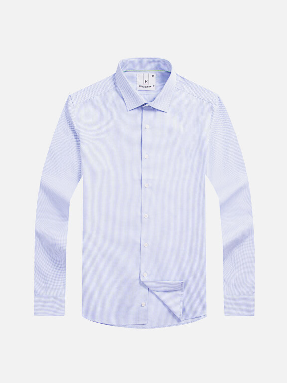 Men's Formal Collared Long Sleeve Button Down Gingham Shirts, Clothing Wholesale Market -LIUHUA, Men, Men-s-Tops