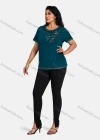 Wholesale Women's Elegant Round Neck Floral Embroidery Short Sleeve T-Shirt - Liuhuamall