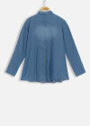 Wholesale Women's Fall Wash Stand Collar Button Front Denim Shirt - Liuhuamall