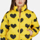 Women's Fashion Stand Collar Heart Print Zipper Puffer Jacket 665# Yellow Clothing Wholesale Market -LIUHUA