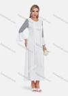 Wholesale Women's Elegant Crew Neck Bell Sleeve Striped Splicing Embroidery Lace Maxi Dress - Liuhuamall
