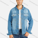 Wholesale Men's Basics Plain Button Down Flap Pockets Distressed Denim Jacket Sky Blue Wholesale Clothing Market & Suppliers -LIUHUAMALL