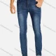 Wholesale Men's Casual Plain Distressed Pockets Slim Fit Stretch Jean Dark Cerulean Clothing Wholesale Market Liuhua