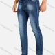 Wholesale Men's Casual Plain Distressed Pockets Slim Fit Stretch Jean Dark Blue Clothing Wholesale Market Liuhua