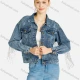 Wholesale Women's Fashion Sequin Tassel Decor Frayed Raw Flap Pockets CowGirls Crop Denim Jacket Gray Blue Clothing Wholesale Market Liuhua