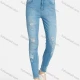 Wholesale Women's Casual Plain Ripped Frayed Raw Hem Pockets Skinny Fit Stretch Jean Sky Blue Clothing Wholesale Market Liuhua