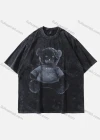 Wholesale Men's Fashion Hip Hop Oversized Crew Neck Short Sleeve Wash Distressed Graphic T-shirt 817# - Liuhuamall
