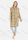 Wholesale Women's Collared Long Sleeve Button Down Tunic Bold Stripe Print Shirt Dress - Liuhuamall