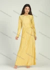 Wholesale Women's Ruched Tie Front Long Sleeve Drop Shape Hollow Midi Dress - Liuhuamall