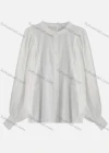 Wholesale Women's Casual Crew Neck Long Sleeve Button Down Ruched Blouse 281870# - Liuhuamall