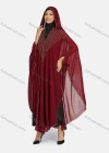Wholesale Women's Modest Arabic Dubai Beaded Rhinestone Hooded Muslim Islamic Sheer Mesh Cover Up Kaftan Cloak - Liuhuamall