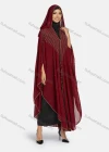 Wholesale Women's Modest Arabic Dubai Beaded Rhinestone Hooded Muslim Islamic Sheer Mesh Cover Up Kaftan Cloak - Liuhuamall