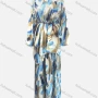 Wholesale Women's Casual Loose Fit Lantern Sleeve Abstract Shirt & Pleated Maxi Skirt Two Piece Set preview