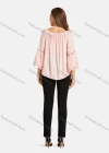 Wholesale Women's Casual Square Neck Guipure Lace&Hollow Out Bell Sleeve Plain Top - Liuhuamall