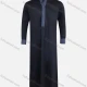 Wholesale Men's Stand Collar Plain Splicing Plaid Button Front Middle East Ramadan Formal Muslim Arabic Robe Dark Blue Clothing Wholesale Market Liuhua